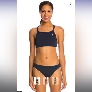 NWT TYR Durafast 2 piece swimsuit size M, navy
